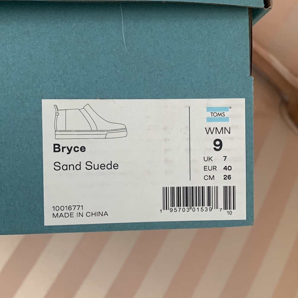 TOMS BRYCE tan suede booties sneakers shoes size 9 - Picture 9 of 12